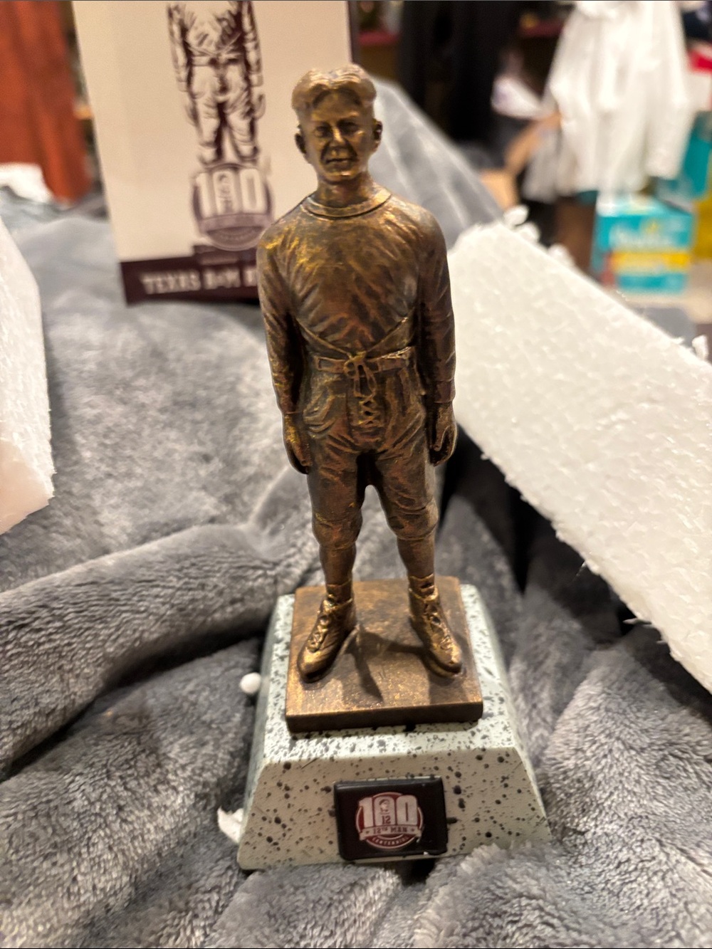 12th Man Texas A&M athletics bronze -Tone Football Player Statue Home Art